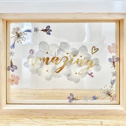 Real flowers Wreath Floating Frame ..